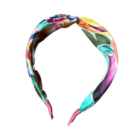 Johnny Was Ryuu Flower Headband floral Silk Multicolor Boho Chic - Picture 3 of 4